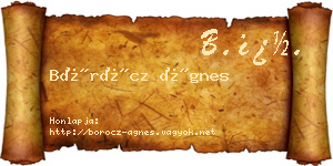 Böröcz Ágnes névjegykártya