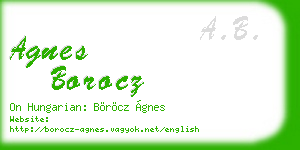 agnes borocz business card